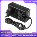 Orange Pi 3 LTS Power Supply 5V 4A USB Type C Power Adapter 100-240V EU US Plug Charger for OPI 5