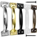 Metal Iron Cabinet Pulls with Screws Set Vintage Bow-Shaped Drawer Knob Handles Wardrobe Gate Handle