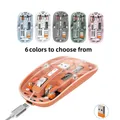 Wireless Transparent Computer Mouse 1600DPI 2.4G Cordless Mute Mice With USB Receiver For PC Laptop