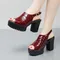 Small Size 32-43 Elegant Block High Heels Sandals Patent Leather Shoes Summer 2025 Thick Platform Sandals Women Office Model