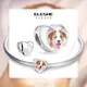 ELESHE 925 Sterling Silver Animal Dog Cat Paw Print Bead Personalized Custom Photo DIY Charms Fit