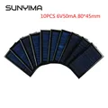 SUNYIMA 10PCS Solar Panel Mini 80x45mm 6V 50mA 0.3W Solar System DIY for Battery Cell Phone