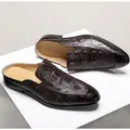 Nuove pantofole da uomo marroni al di fuori delle scarpe da uomo stile britannico nero taglia 38-46