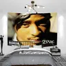 Album Poster Pop Sänger Tupac 2Pacs Wandbehang Schlafzimmer Schlafsaal Hintergrund Stoff Wohnkultur