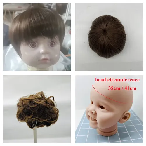 Braune/goldene Haar perücke für wieder geborene Puppe bjd Puppe passt Puppen kopf umfang ca.