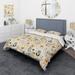Designart "Boho Minimalism Beige Ferns Pattern IV" cottage bedding covert set with 2 shams