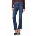 Claudine High Waist Frayed Hem Flare Jeans - Blue - PAIGE Jeans