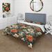 Designart "Tropical Greens Warm Earth Tones III" Green Floral bedding covert set with 2 shams