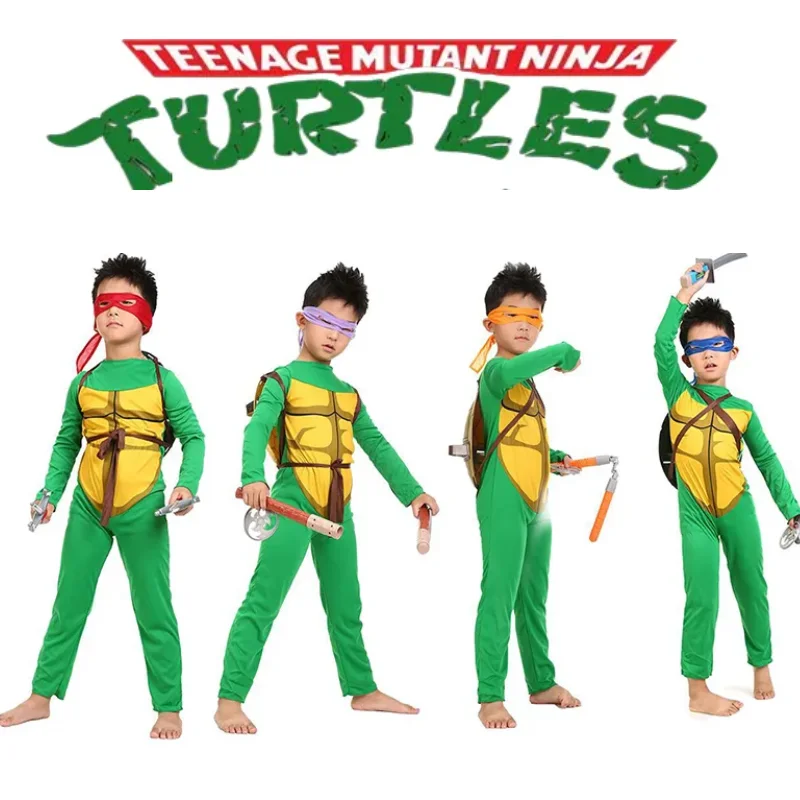 Teenager Mutant Ninja Schildkröten Kind Bodysuit Kostüm tmnt Maskerade Leistung Donatello Cosplay Kostüm für Kind Geburtstags geschenk Image