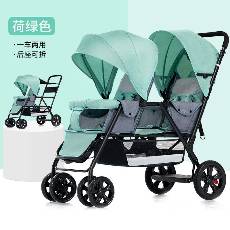 Doppel kinderwagen multifunktion aler Kinderwagen leichter Doppel kinderwagen faltbarer Zweiwege-Doppel kinderwagen Allrad