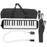 LIZEALUCKY 32 Piano Keys Melodica Musical Education Instrument Piano Keyboard Harmonica Wind Musical Instrument with Portable Carrying Bag for Beginners[Black]