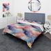 Designart "Abstract Multicolor Blue And Pink Cloud Mirage II" Peach Modern Bedding Covert Cet With 2 Shams