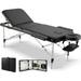 Naipo Portable Massage Table 3 Fold 82â€� Height 28â€� Wide Adjustable Massage Bed for Spa Lash Tattoo with Aluminum Legs Carrying Bag Max Capacity 495 LBS Black