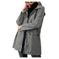 snowsong Raincoat Womens Windbreaker Lightweight Windproof Rain Jackets Coat Rain Women s Coat Jackets For Women Fleece Jacket Women Womens Coats Deep Gray M