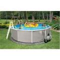 NB3031 Swim Time Belize 15 Ft. Round 52 In. Deep 6 In. Top Rail Metal Wall Swimming Pool Package - Blue - 15 ft.