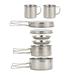 8PCS Stainless Steel Camping Cookware Set - Includes Cooking Pot Pan Plates and Cups for Outdoor Hiking and Backpacking Adventures