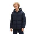 TOM TAILOR Denim Herren Puffer-Jacke mit Kapuze, sky captain blue, S