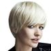 CAKVIICA Women s Fashion Short Wig White Wig Women Short Straight Hair Wig Female Fiber Wigs White 4.7 inch