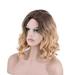 SUCS Natural Curly Synthetic Wig Sexy Women Short Yellow Wave Wavy Wigs