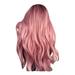 SUCS Headband Wigs Women s Pink Micro Curl Headgear Wavy Curl Wig Can Be Straightened and Bent Pink