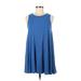 Forever 21 Casual Dress - Mini Crew Neck Sleeveless: Blue Print Dresses - Women's Size Medium