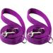 2-Pack Reflective Dog Leash 6ft - Nylon Dog Leashes for Small Dogs Medium Dogs Large Dogs Puppy Cats - 6ft Training Leash with D Ring (Purple 1 X 6FT(2-Pack))