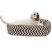 40 in. Zig Zag Sherpa Donut Pet Bed - Chocolate