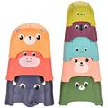 JUNWELL 8pcs Kids Colorful Stacking Toy Educational Animal Stack Toy Stacking Cup Toy