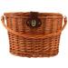 FRCOLOR Wicker Front Handlebar Bike Basket Front Box with Lid and Handle (Brown)