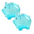 2PC -Piggy bankBank for Kids - Colorful Transparent Money Saving Box - Boys Girls Cu Desk Decorations Mini Ornaments Clear Ornaments Box Ornaments
