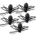 5 pcs Latex Fake Spider Practical Jokes Props Realistic Rubber Spider for Prank Halloween Party (Black)