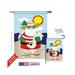 14062 Christmas Tropical Santa 2-Sided Vertical Impression House Flag - 28 x 40 in.