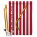 AA-HS-HS-140701-IP-BO-D-US18-AG 28 x 40 in. First Navy Jack Historic Impressions Decorative Vertical Double Sided House Flag Set & Pole Bracket Hardware Flag Set