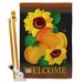 BD-HA-HS-113029-IP-BO-D-US05-BD 28 x 40 in. Welcome Pumpkin Fall Harvest & Autumn Impressions Decorative Vertical Double Sided House Flag Set with Pole Bracket Hardware