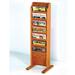 Cascade Free Standing 7 Pocket Magazine Rack - Black Light Oak & Medium Oak