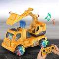 Toys Rc Vehicle Remote Control Car Excavator Engineering Mixer Car Electric Rotating Cable Car Fumes Lights Music Children S Toy Car