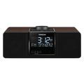 AM-FM RDS RBDS Digital Tuning Clock Radio with Bluetooth Playback Dark Walnut