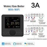 For Tuya Smart Wifi Thermostat Controller Electric Floor Heating Water Boiler (3A Gas Boilerï¼ˆBlackï¼‰)