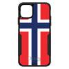 DistinctInk Case for iPhone 13 Pro MAX (6.7 Screen) - OtterBox Commuter Custom Black Case - Norway Flag Red White Blue - Show Your Love of Norway