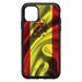 DistinctInk Case for iPhone 12 Pro MAX (6.7 Screen) - OtterBox Symmetry Custom Black Case - Spain Waving Spanish Flag Red Yellow - Show Your Love of Spain