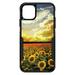 DistinctInk Case for iPhone 11 Pro MAX (6.7 Screen) - OtterBox Commuter Custom Black Case - Green Blue Yellow Sunflowers
