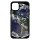 DistinctInk Case for iPhone 11 PRO (6.1 Screen) - OtterBox Commuter Custom Black Case - Earth Space Western Hemisphere