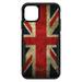 DistinctInk Case for iPhone 13 MINI (5.4 Screen) - OtterBox Commuter Custom Black Case - Red White Blue British Flag Old - Show Your Love of the UK