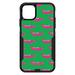 DistinctInk Case for iPhone 14 PLUS (6.7 Screen) - OtterBox Commuter Custom Black Case - Green Pink Alligators - Cartoon Alligators