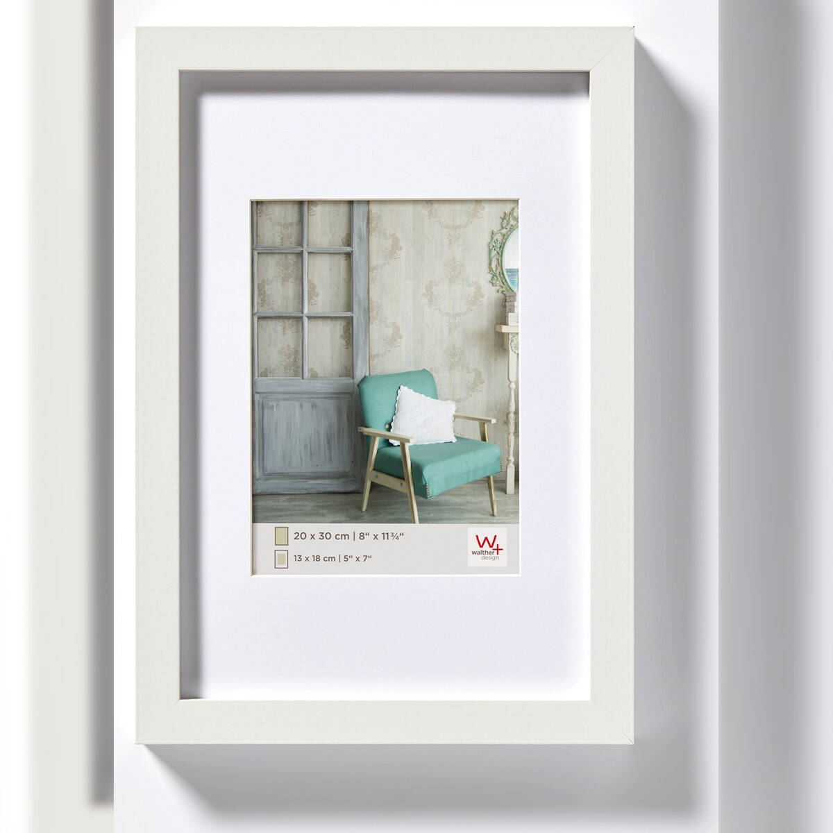 walther + design Stockholm Holz Bilderrahmen 10x15 cm WEISS Image