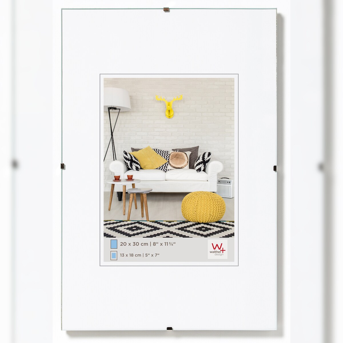 walther + design Rahmenlose Bildh. 021x29,7cm (DIN A4) Klarglas Image