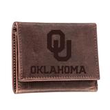 Brown Oklahoma Sooners Leather Tri-Fold Wallet