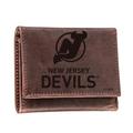 Brown New Jersey Devils Leather Tri-Fold Wallet