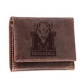 Brown Marshall Thundering Herd Leather Tri-Fold Wallet