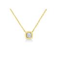 Women's Yellow Gold Over Silver 1/10 Cttw Diamond Pendant Necklace - Choice Of Shape by Haus of Brilliance in Cushion